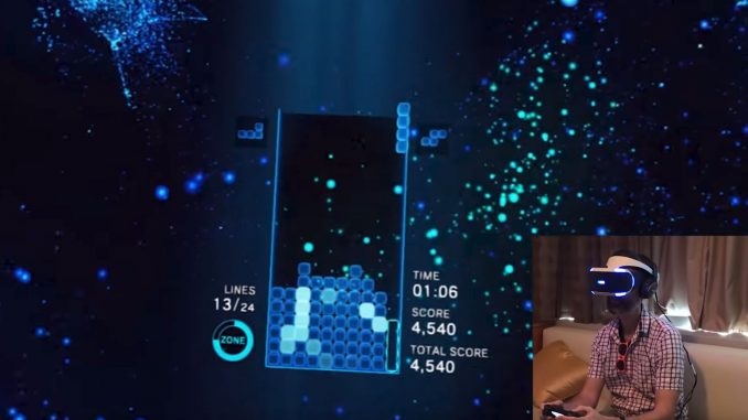 Tetris-Pro spielt Tetris Effect in VR